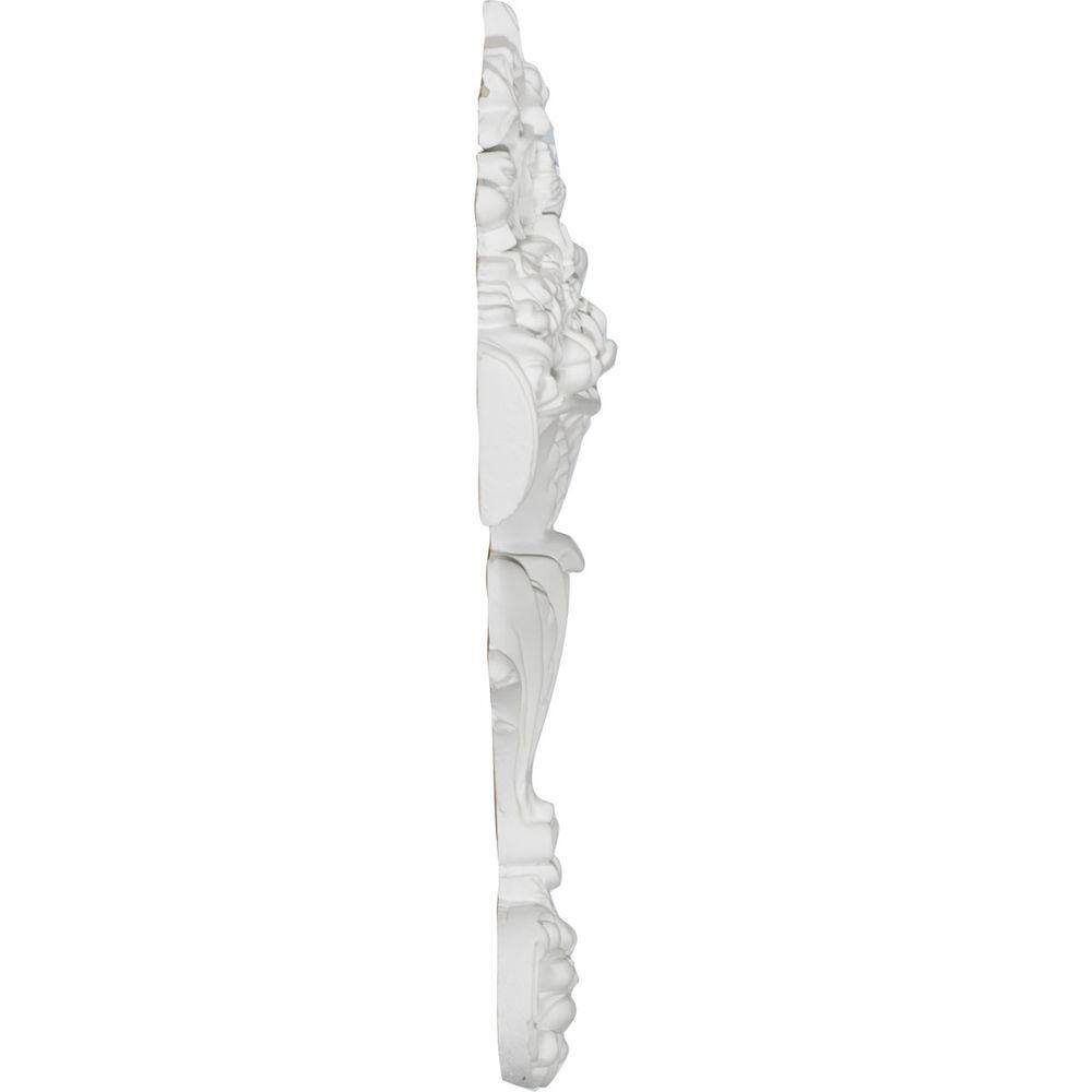 White Polyurethane Floral Scroll Onlay 12'' x 9''