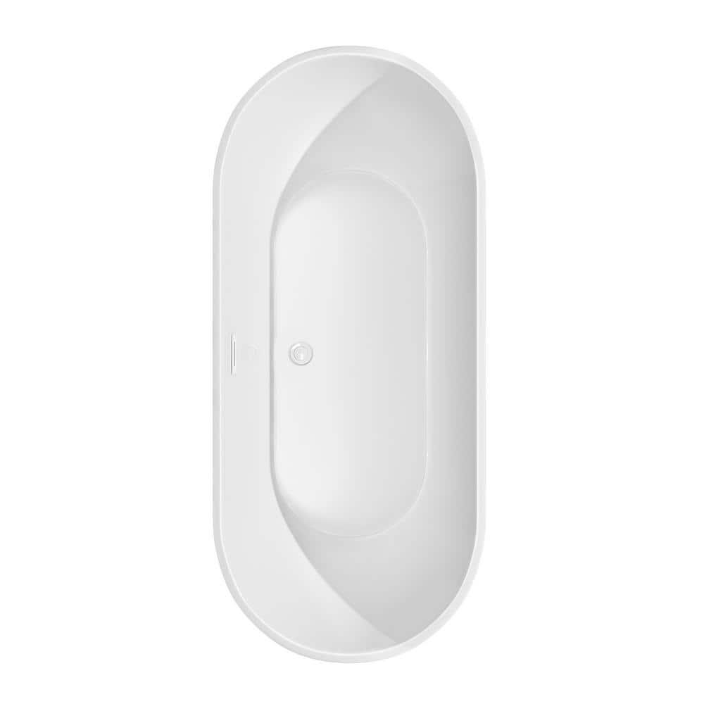 Brooklyn 67'' White Acrylic Freestanding Soaking Bathtub