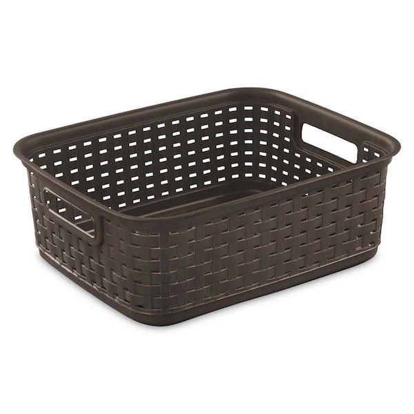 OIC Plastic Supply Baskets Small Size 2 38 x 6 18 x 5 30percent Recycled  Black Pack Of 3 - Office Depot
