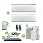 Gen3 Smart Home 18,000 BTU 1.5 Ton Dual-Zone Ductless Mini Split Air Conditioner and Heat Pump 25 ft. Install Kit 230 V