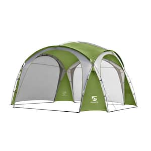 12 ft. x 12 ft. Green Standard Pop Up Canopy UPF50 Plus Tent with Side Wall, Ground Pegs and Stability Poles Sun Shelter