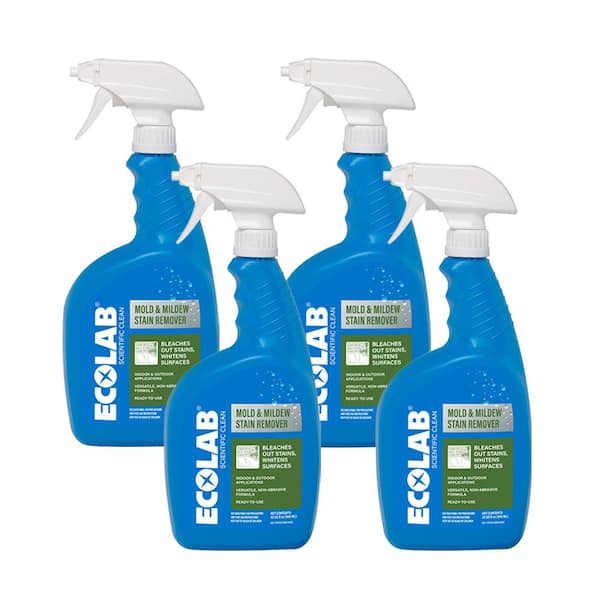 32 oz. Mold and Mildew Stain Bleach Powered Remover, Scrub Free Formula for Bathroom, Kitchen, Pool, Patio (4-Pack)