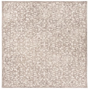 Trace Brown/Ivory 6 ft. x 6 ft. Square Geometric Area Rug