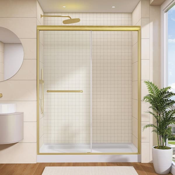 Getpro 56-60 in. W x 75 in. H Double Sliding Semi-Frameless Shower