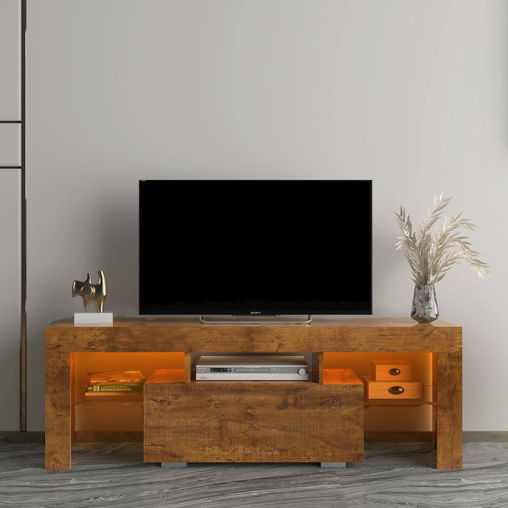 Visiona 51 in. Dark Brown TV Stand Fits TV's up to 55 in. with Remote