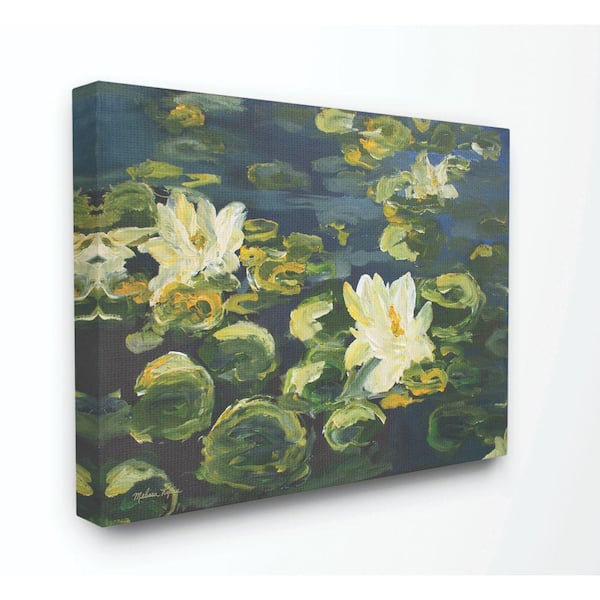 Stupell Industries 24 In X 30 In Lily Pad Flowers Water Blue Yellow Painting By Melissa Lyons Canvas Wall Art Fap 144 Cn 24x30 The Home Depot