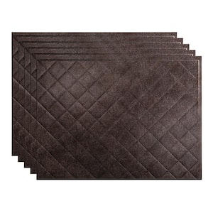 Quilted 18.25 in. x 24.25 in. Vinyl Backsplash Panel in Smoked Pewter (5-Pack)