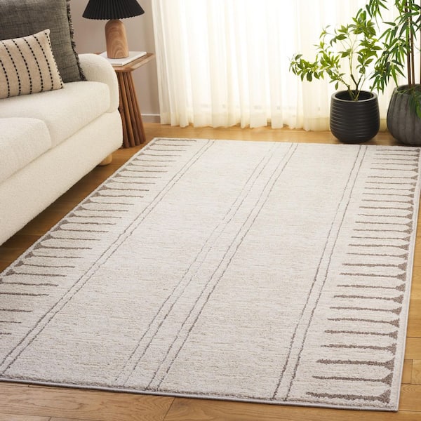 Northport 9 ft. x 12 ft. Ivory/Beige Abstract Striped Area Rug