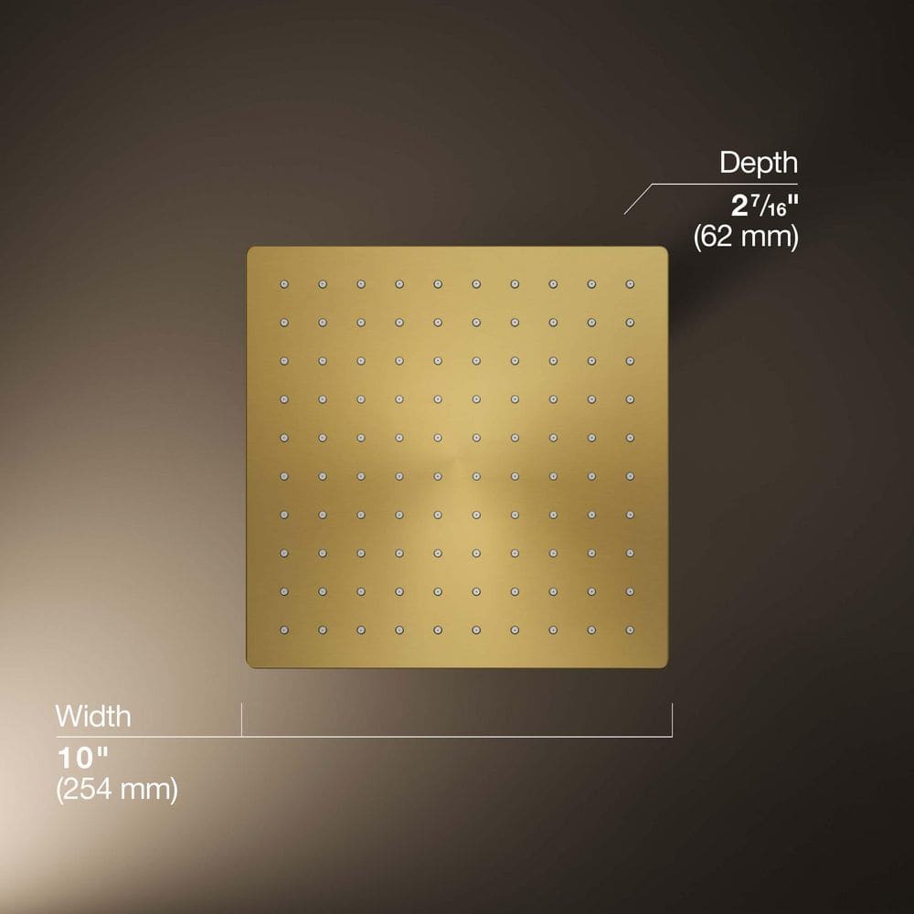 Vibrant Brushed Moderne Brass Square Rain Showerhead
