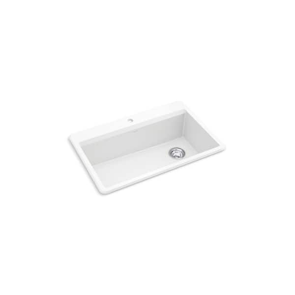 KOHLER Lassen 33 in. Drop-in Single Bowl Granite Composite KOHLER Lassen 33 in. Drop-in Single Bowl Granite Composite