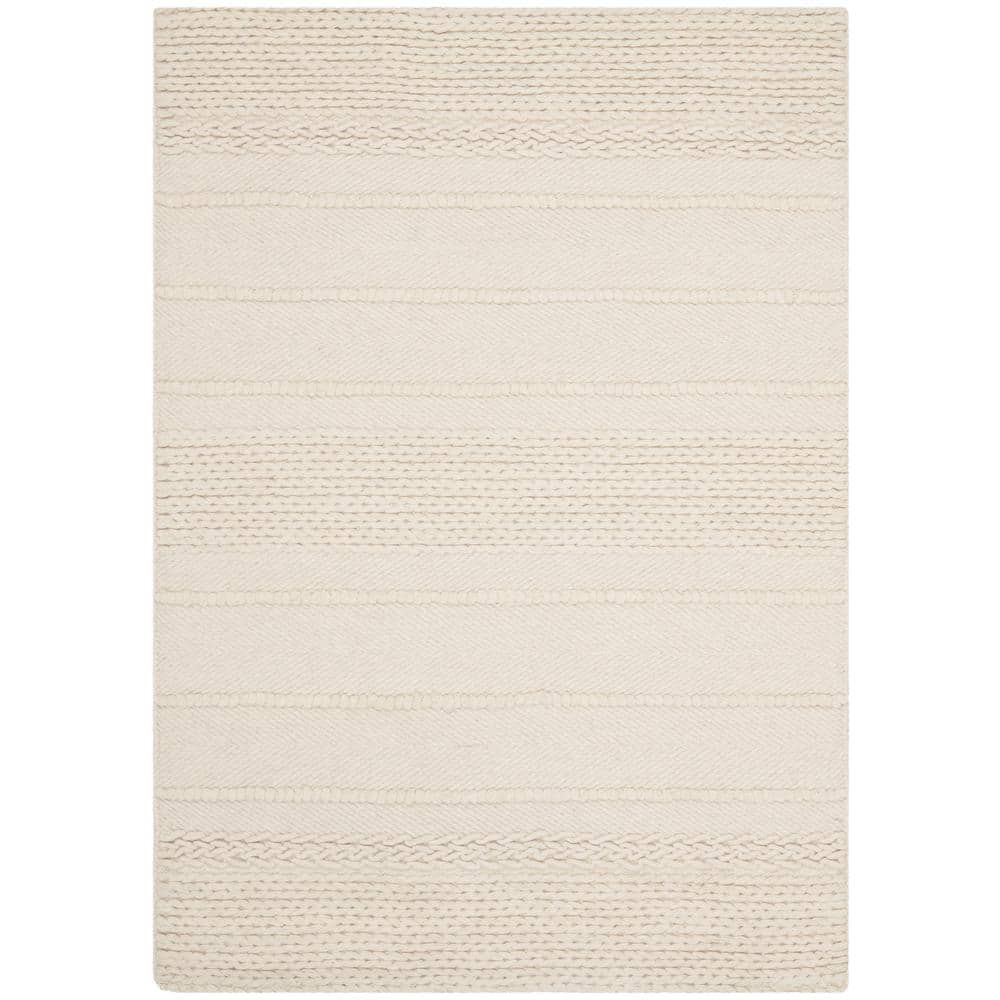 Ivory Elegance Hand-Tufted Wool Rectangular Area Rug, 5' x 8'