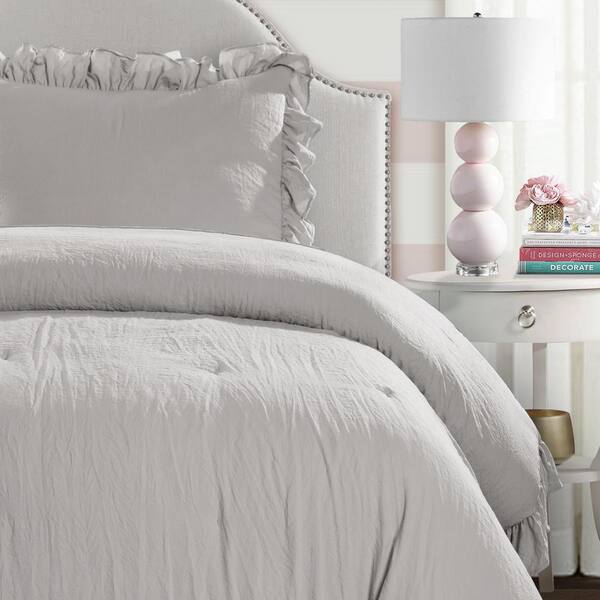 Lush Decor Reyna Comforter Light Gray 2, Light Grey Twin Bed Sheets