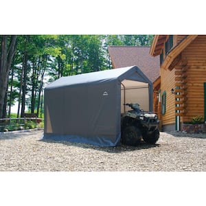 6 ft. W x 12 ft. D x 8 ft. H Peak-Style Steel Shed-In-A-Box Storage Shed in Grey with Patented Stabilizers