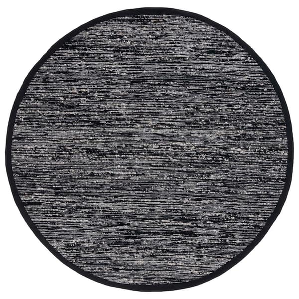 SAFAVIEH Natura Black 6 ft. x 6 ft. Abstract Round Area Rug