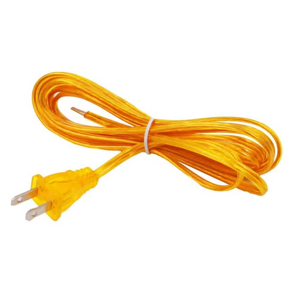 Commercial Electric 8 ft. Gold Lamp Cord and Molded Plug Set with Stripped Ends Ready for Wiring