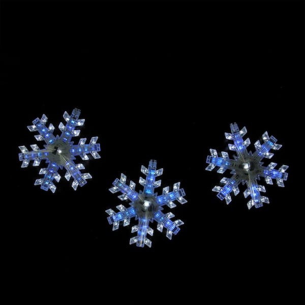 Modsige Kontoret kombination Northlight 2.08 ft. 3-Light Cascading Blue and White Snowfall LED Snowflake Christmas  Lights 32267172 - The Home Depot