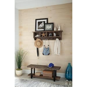 Pomona Metal and Reclaimed Wood Wall Coat Hook and Bench