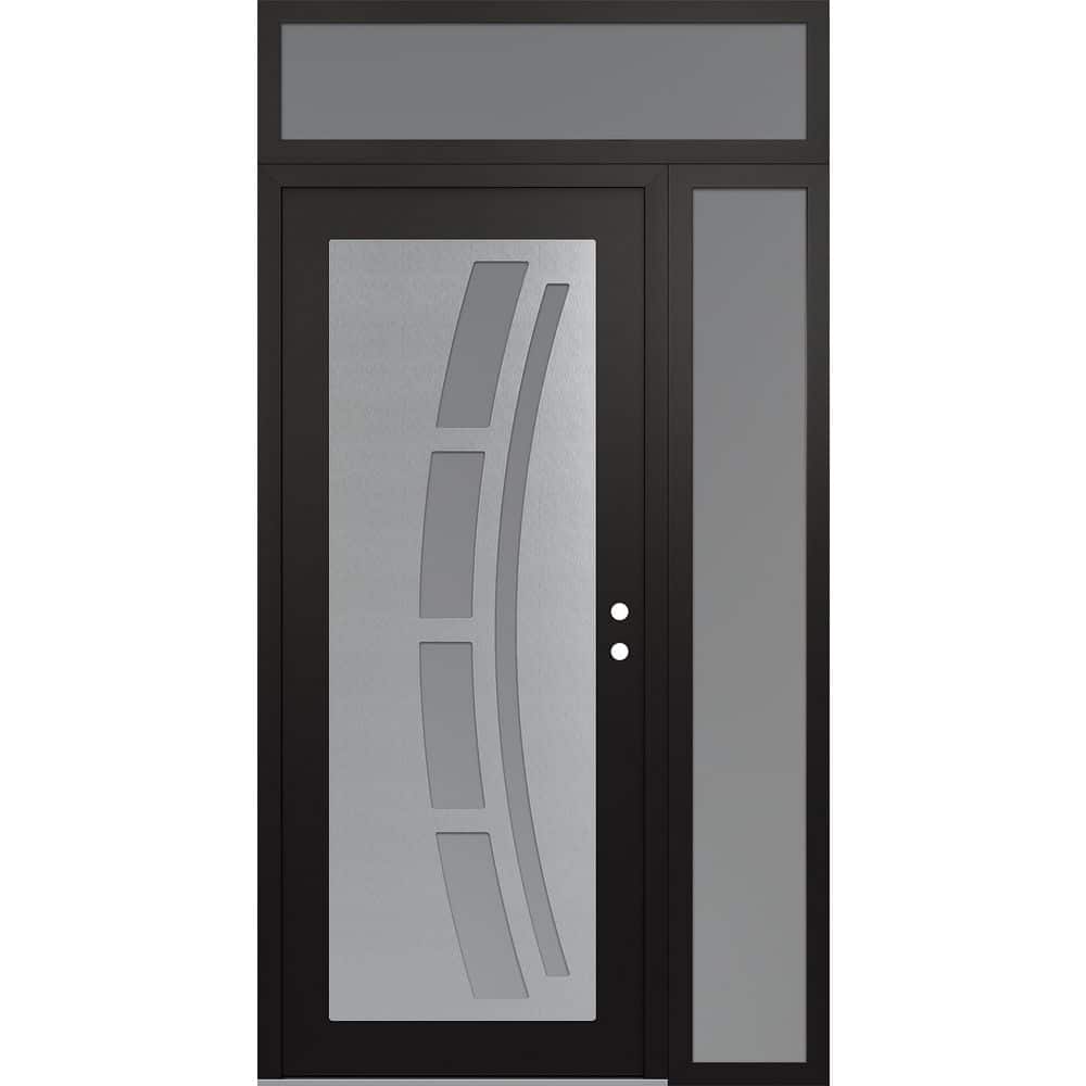 Doors Ffe Tessari Doors C12 50 in. x 96 in. Silver P Left-Hand/Inswing Frosted ...