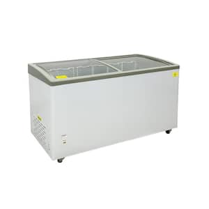 60.5 in. 16 cu. ft. Manual Defrost Commercial Curved Glass Top Display Chest Freezer ESD453S in White
