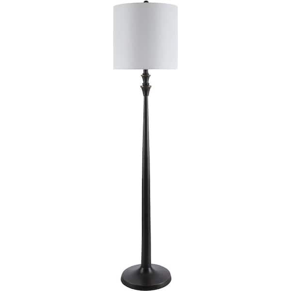 Bettiny BTI-006 62 in. H x 13 in. W x 13 in. D Accent, Black/White, Standard, Floor Lamp