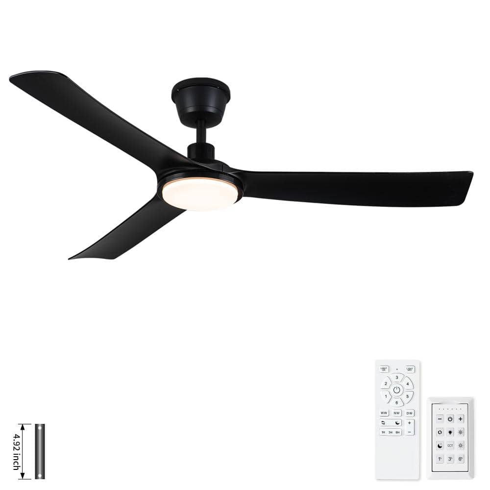 "56"" All-Weather Waterproof Modern Black Ceiling Fan with Light and Quiet DC Motor" price history on PriceWatchPro