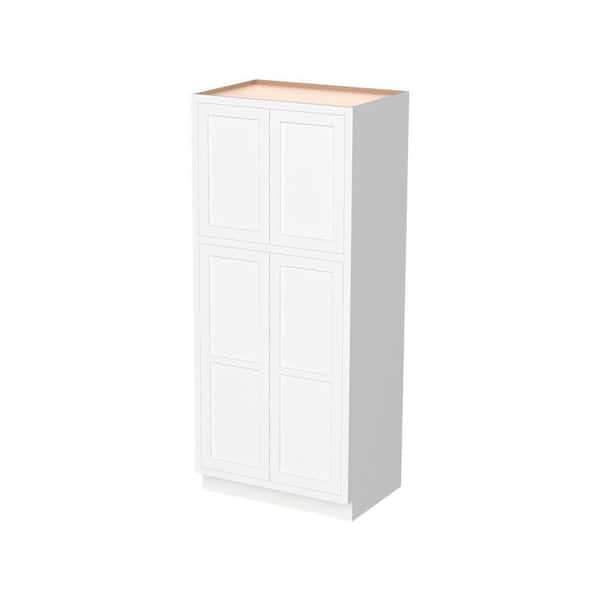 36 in. W x 25 in. D x 90 in. H Plywood Double Door Tall Pantry Cabinet in Beige