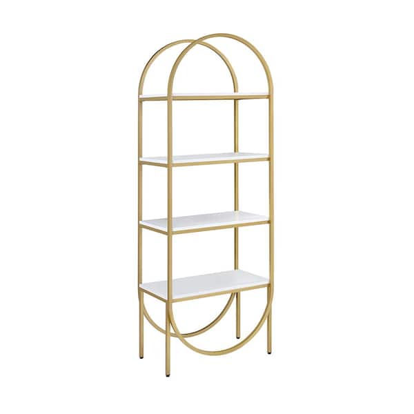 FirsTime & Co. Gold Elliot 4-Tier Bookcase, Glam, Metal, 32.25 x