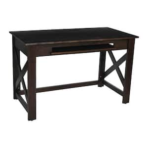 24 in. Rectangular Grey Wood Computer Desk with Keyboard Shelf