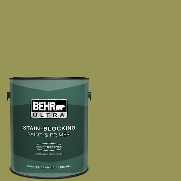 BEHR ULTRA 1 gal. #M340-6 Spinach Dip Extra Durable Semi-Gloss Enamel Interior Paint & Primer