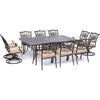 Hanover Traditions 11-Piece Aluminum Outdoor Dining Set with 4 Swivel Rockers and Tan Cushions TRADDN11PCSW4
