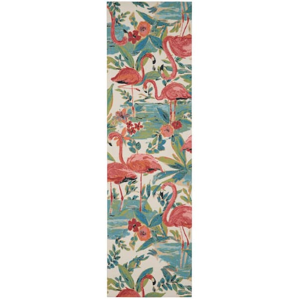 Waverly Sun N' Shade Multicolor 2 ft. x 8 ft. Nature-Inspired Contemporary Indoor/Outdoor Kitchen Runner Rug Area Rug