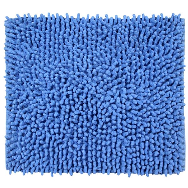 Better Trends Loopy Chenille Bath Rug 24-in x 24-in Blue Cotton Bath Rug in  the Bathroom Rugs & Mats department at
