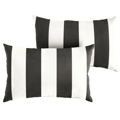 black and white rectangle pillow