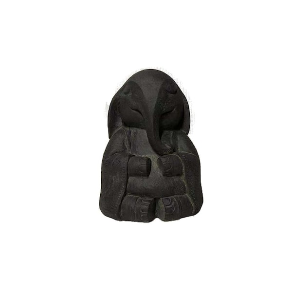HI-LINE GIFT LTD. Black Zen Elephant Buddha Garden Statue