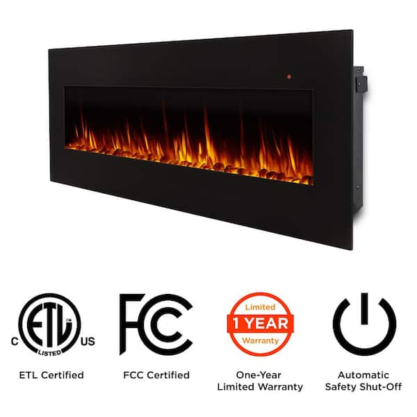 Real Flame Corretto 72 in. Electric Wall-Mount Electric Fireplace