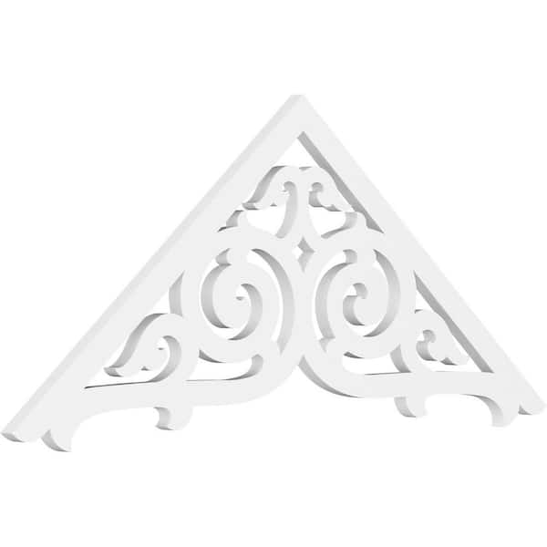 Ekena Millwork 1 in. x 48 in. x 20 in. (10/12) Pitch Athens Gable Pediment Architectural Grade PVC Moulding