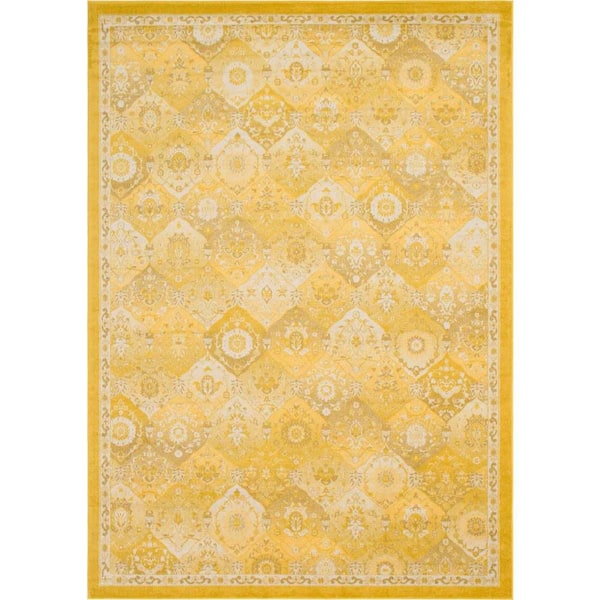 Unique Loom Penrose Blake Yellow 10 ft. x 14 ft. Area Rug