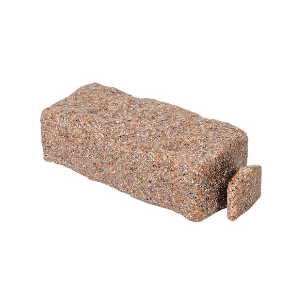 7 in. x 2.25 in. x 4 in. Cobble Stone (Start) Faux Stone Plastic Garden Edging (1-Pack)