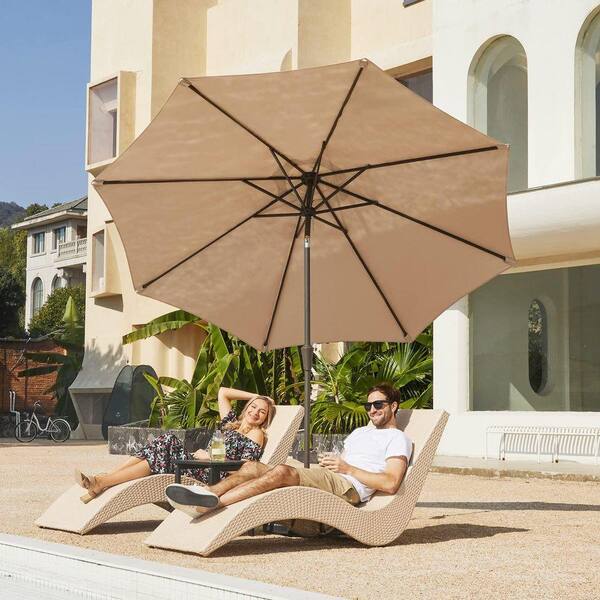 aluminum patio umbrella base Crestlive Products 13ft Cantilever with 7-position Adjustment and it also allows 9ft Market Patio Umbrella Material:Nylon Color:LIGHT GREEN