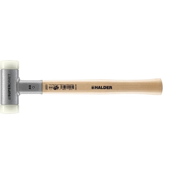 Halder 25 oz. Dead-Blow Hammer with Hickory Handle and Replaceable Nylon Face Inserts