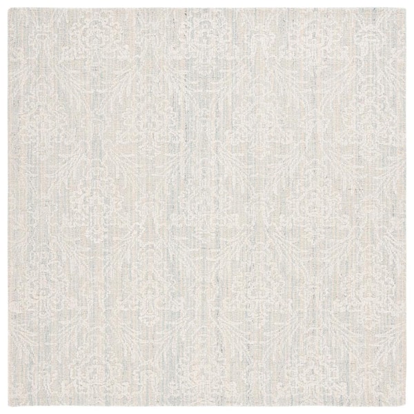 SAFAVIEH Ebony Light Blue/Ivory 6 ft. x 6 ft. Diamond Square Area Rug