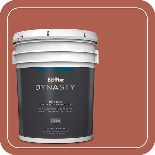 BEHR DYNASTY 5 gal. #BIC-46 Clay Red Satin Enamel Exterior Stain-Blocking Paint & Primer