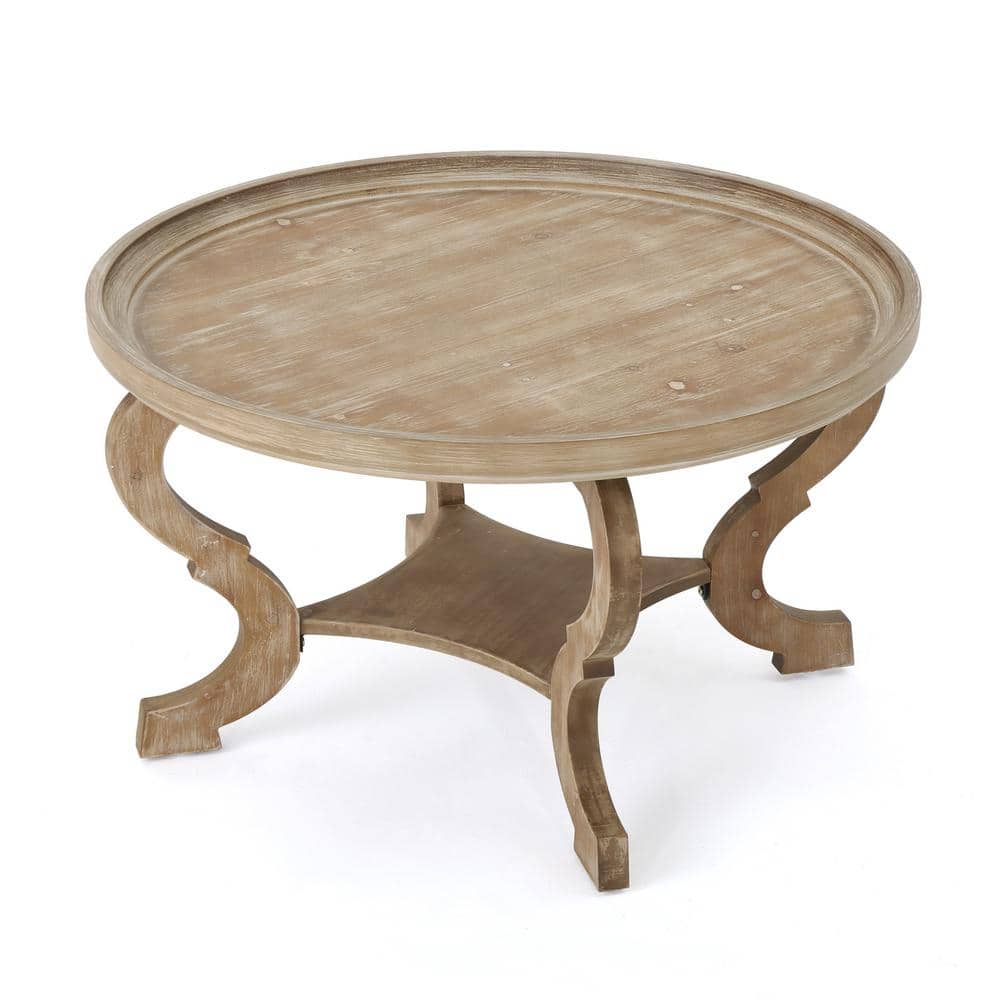 Shelton Nature-Inspired Round Faux Wood Coffee Table