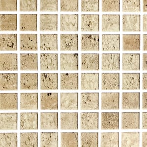Falkirk Bhoid Beige Rust Sepia Distressed Squares Vinyl Peel and Stick Self Adhesive Wallpaper (Covers 36 sq. ft.)