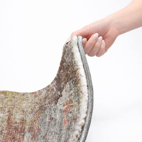 Dream Shag Premium Machine Washable Abstract ADS69 Multi 8 ft. x 8 ft. Round Rug