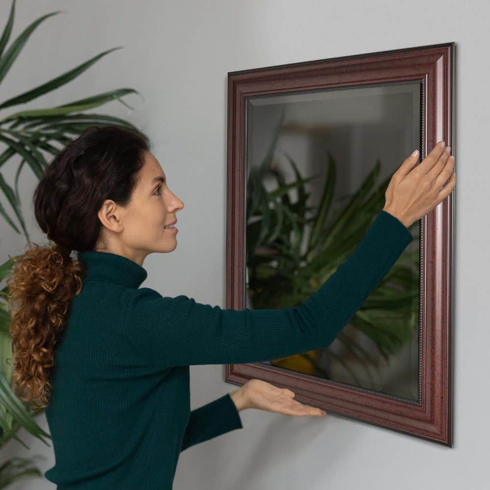 Colonial Love Deep Cherry 28" x 34" Rectangular Wall Mirror