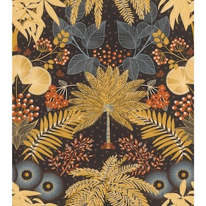 Leonor Mustard Yellow Bohemian Jungle Wallpaper Sample