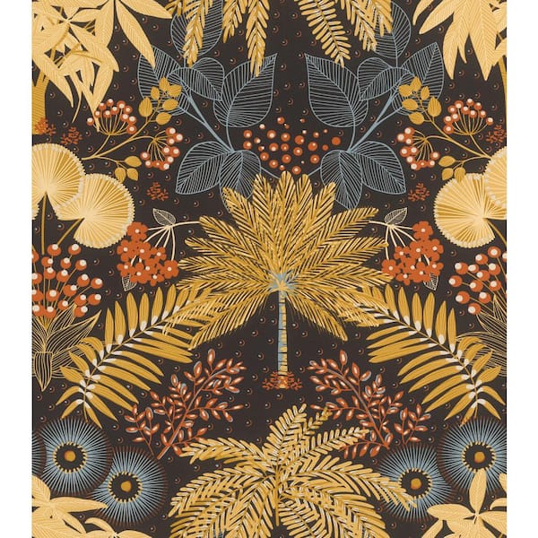 Leonor Mustard Yellow Bohemian Jungle Wallpaper Sample