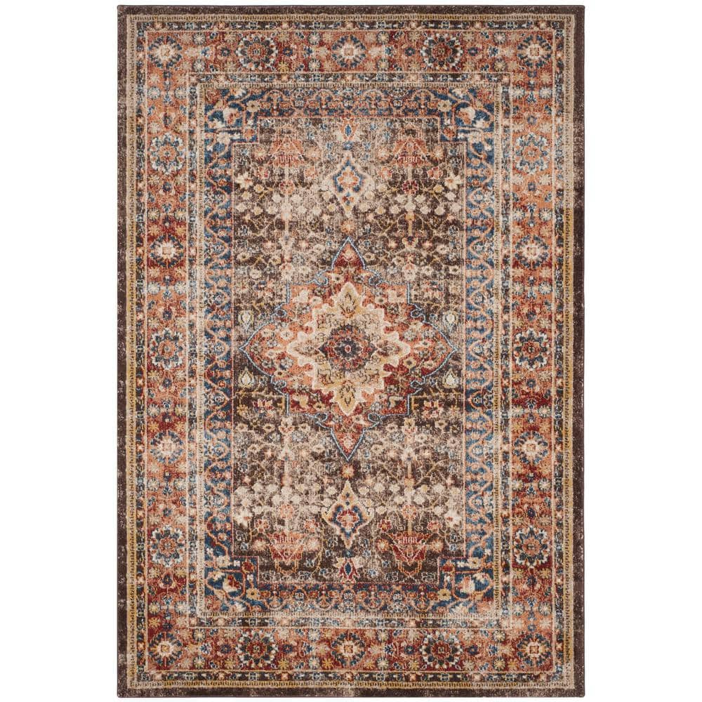 Bijar 4' x 6' Blue and Brown Wool Synthetic Area Rug