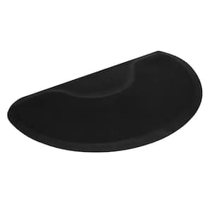 Salon Black 37.4" x 7.48" Semicircle Anti-Fatigue Mat
